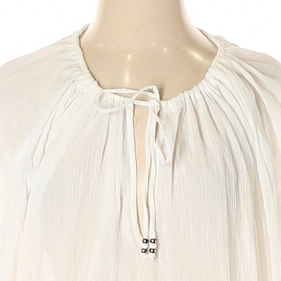 NWT Polo Ralph Lauren White Gauze Tie-Neck Boho Peasant Top Size S MSRP $99 - Picture 2 of 4